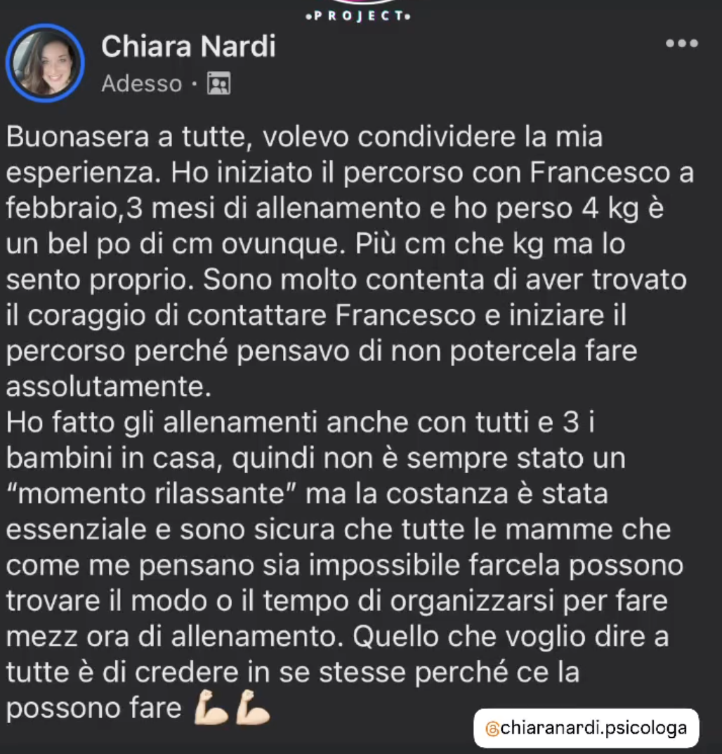 Testimonianza Mamma Fit Project