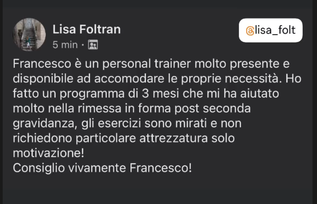 Testimonianza Mamma Fit Project